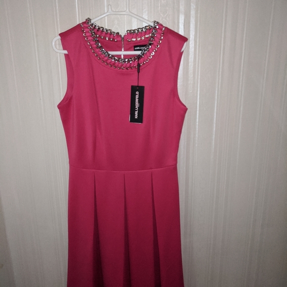 Karl Lagardfeld pink summer dress - Picture 2 of 6